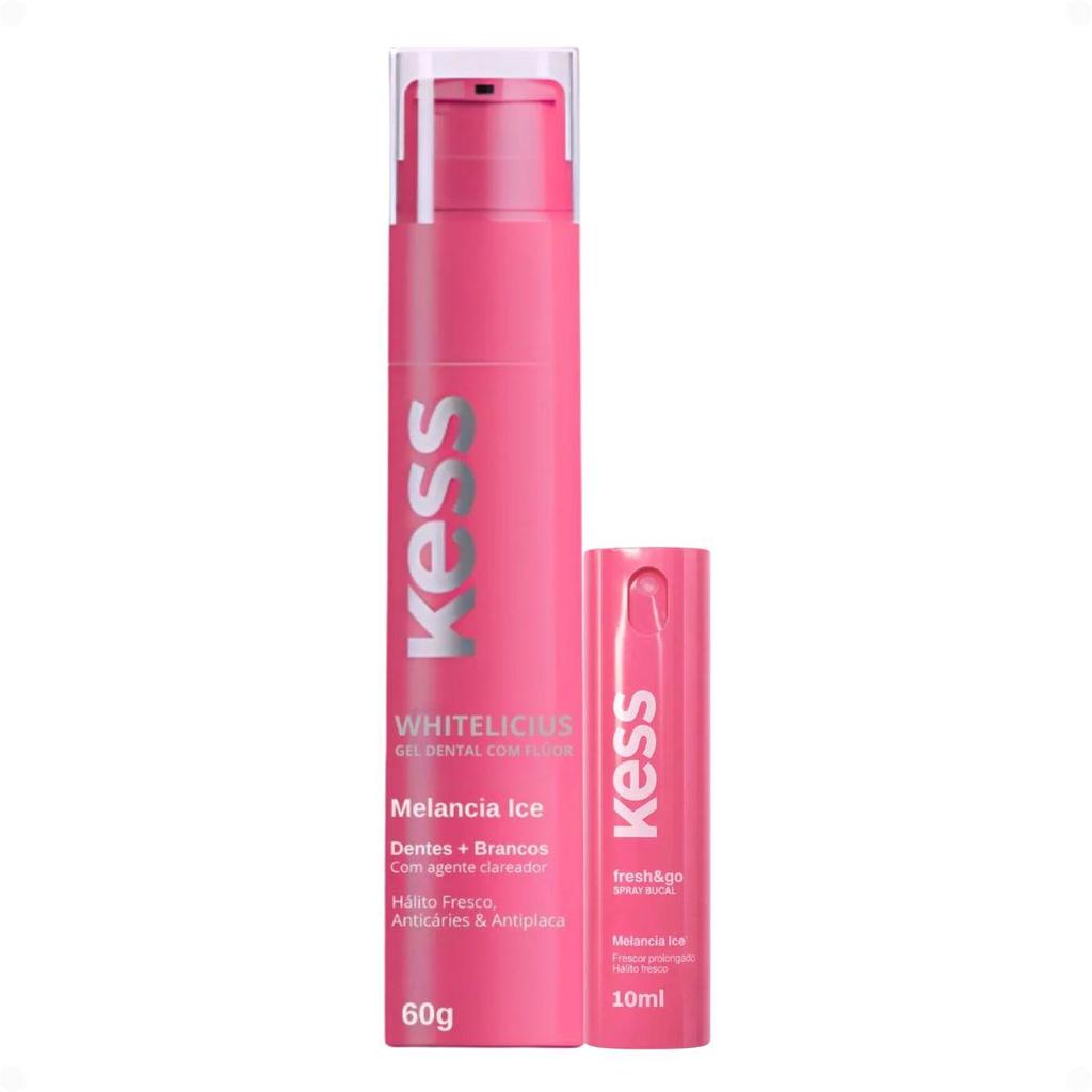 Kit Kess Higiene Bucal Melancia Ice: Gel Dental 60g e Spray Bucal 10ml