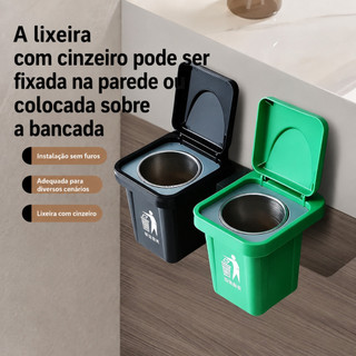 Lixeira pequena de Parede Compacta com Adesivo Sem Furo Mini Lixeira Multiuso para Banhei…