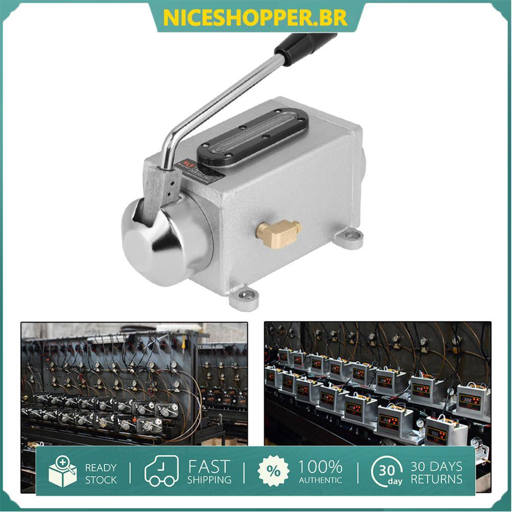 Niceshopper.br Bomba Lubrificante Manual de Porta Dupla Lubrificação Manual 500CC CNC Saída 4mm para Torno de Máquina