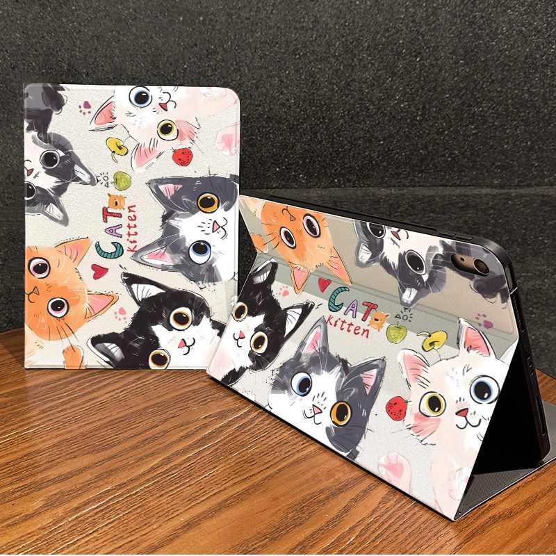 Capa Capinha Flip Gatinho fofo para Tablet iPad Mini Air Pro 10.5 10.9 12.9 pol9 geracāo Case Slot para Cane em Oferta na Shopee