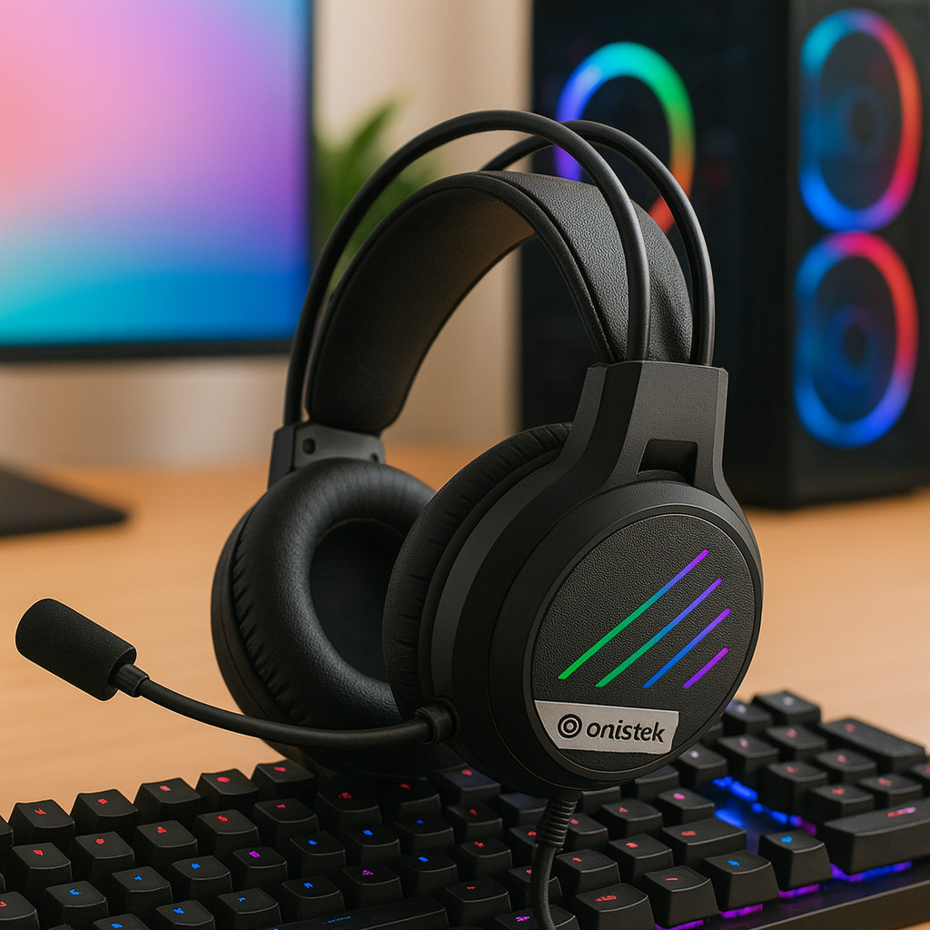 Fone Gamer com Led RGB Microfone Compatível Xbox One PS4 PC Celular USB notebook