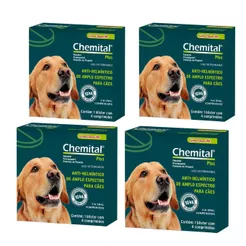Kit 4 Chemital Plus para Cães Chemitec 4 comprimidos