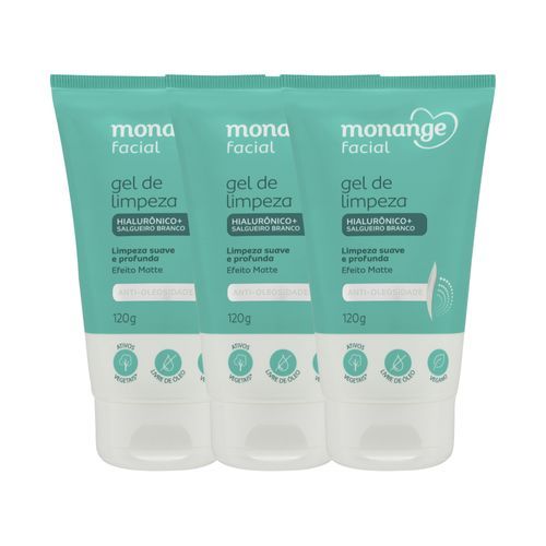 Kit Gel de Limpeza Monange Anti-Oleosidade - 3 UN em Oferta na Shopee