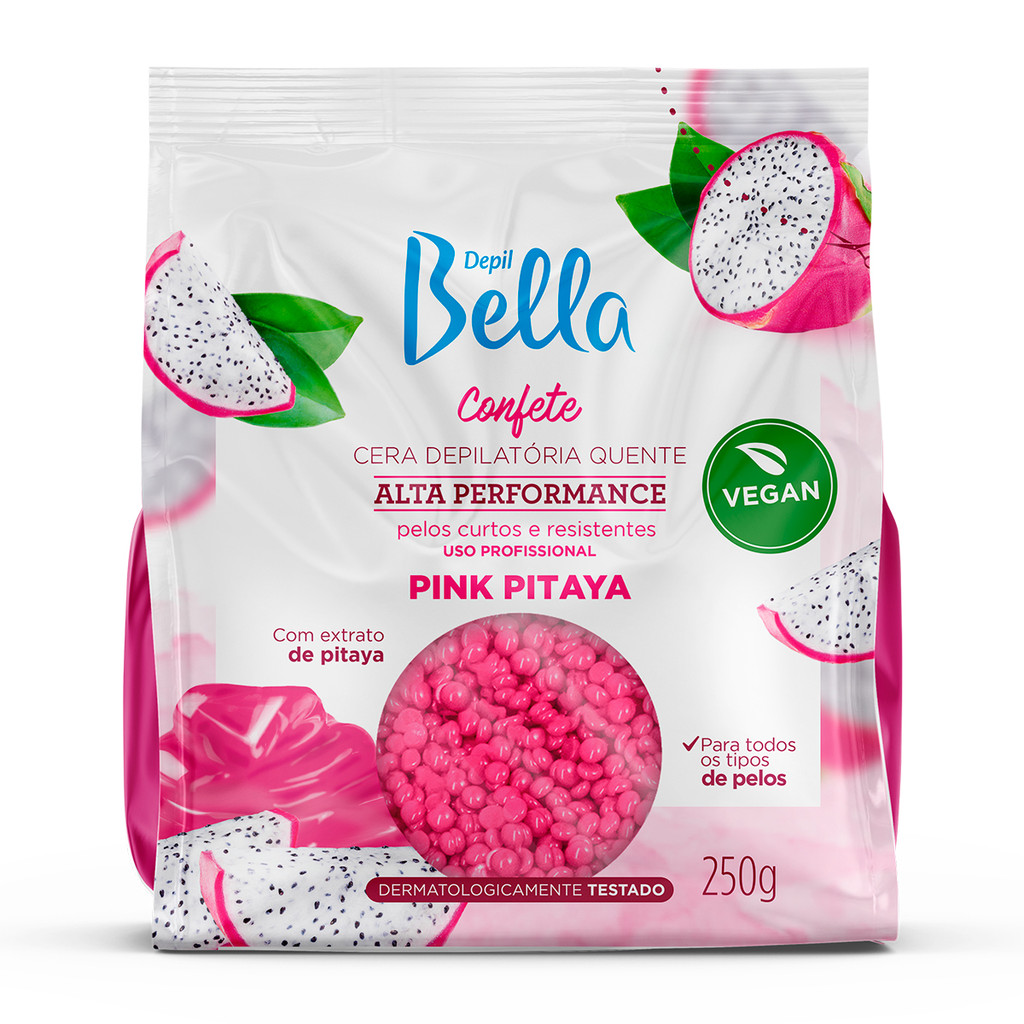 Cera Depilatória Quente Confete Pink Pitaya Depil Bella 250g
