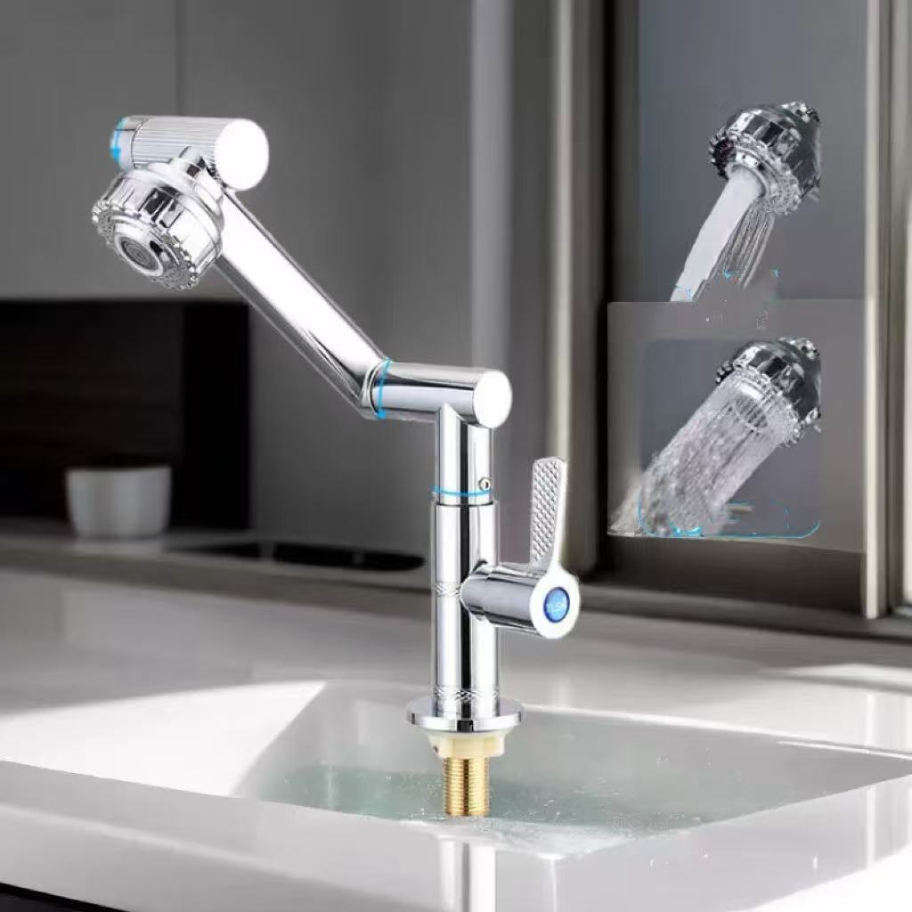 SOLIDO 1080 ° Torneira Giratória Com Braço Robótico Para Cozinha E Banheiro