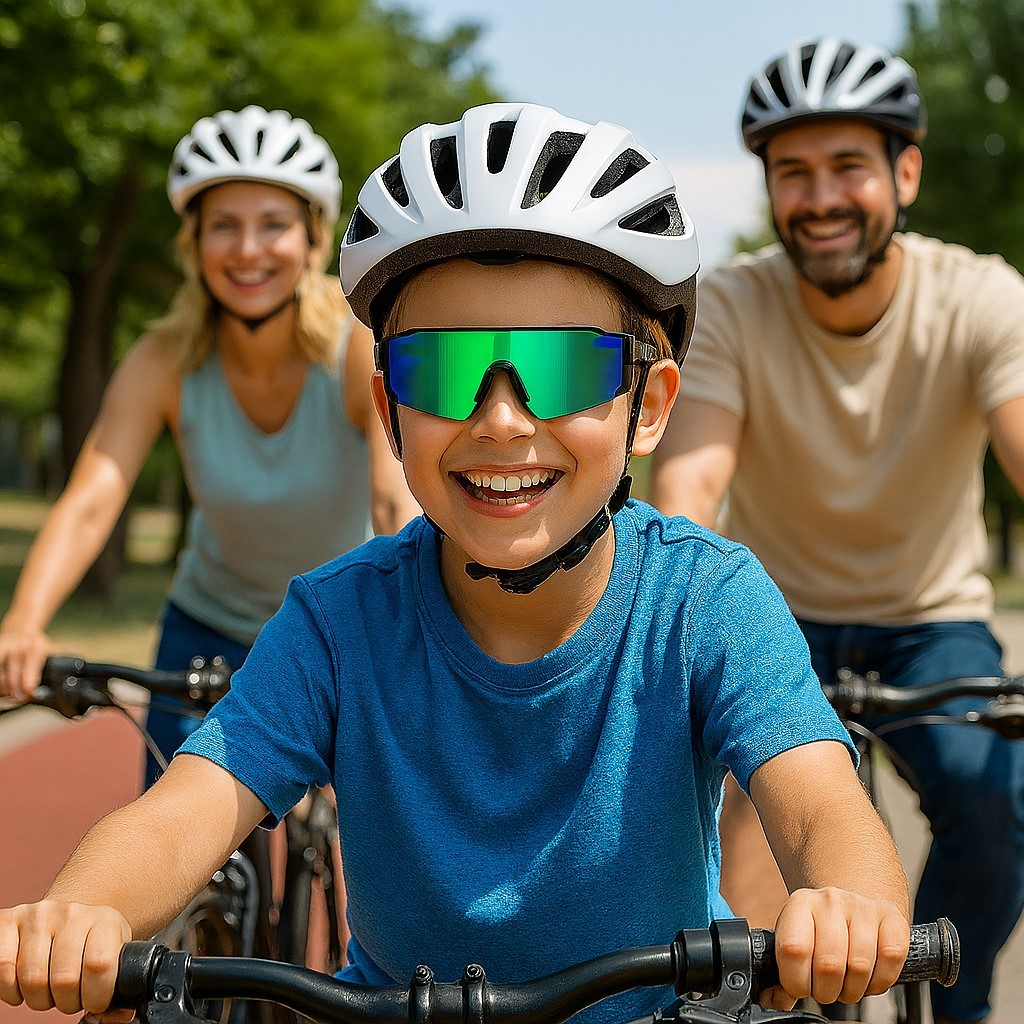 ÓCULOS DE SOL INFANTIL ESPORTIVO-CICLISMO-CORRIDA UV BICOLOR