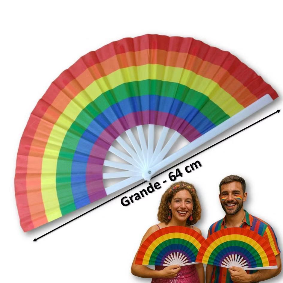 Leque COLORIDO Arco Íris Grande LGBTQ+ Para Festa Dança Decoração 34x64 em Oferta na Shopee