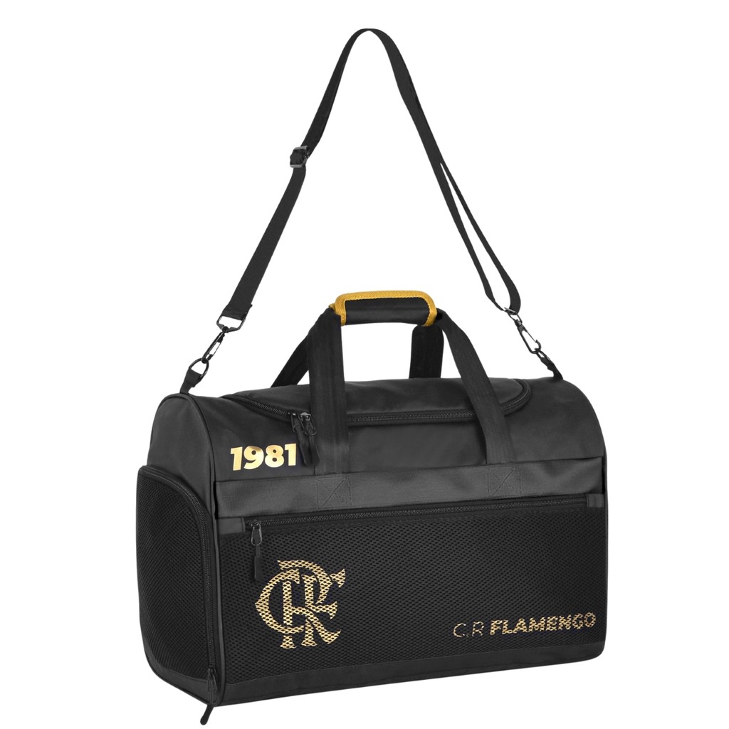Bolsa Mala Viagem Esportiva Flamengo Com Bolso Para Sapato Alça Transversal Resistente Ideal Para Uso Diário - Clio