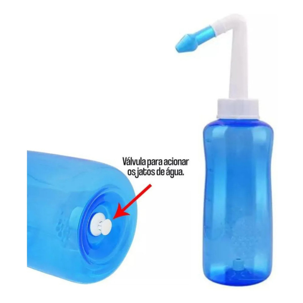 Irrigador Nasal Garrafa 300Ml Lavar Nariz Rinite Sinusite