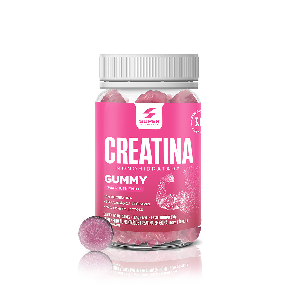 Super Gummy Creatina Sabor Tutti-Frutti (60 gomas) em Oferta na Shopee