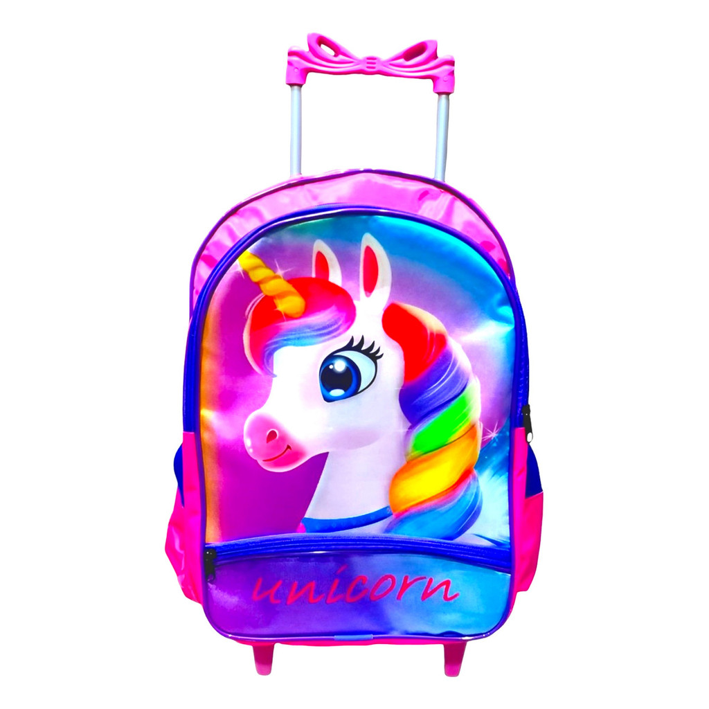 Mochila Unicornio  Infantil Rodinhas Bolsa Feminina 