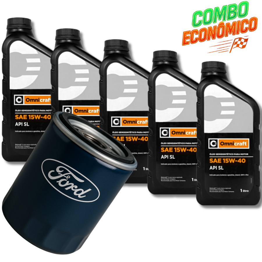 KIT TROCA DE OLEO 15W40 OMNICRAFT + FILTRO DE ÓLEO FORD
