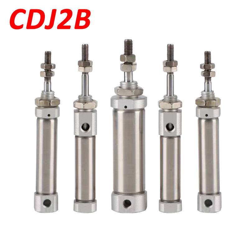 Única Ação CDJ2B6 , CDJ2B10 , CDJ2B16 Cilindro De Ar Pneumático Mini Pequeno Magnético De Aço Inoxidável Entrada Axial H