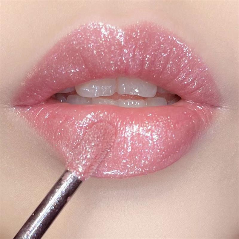 Piscando brilho labial brilho labial espelho brilho de água perolado fino brilhante Super piscando Dudu lábio não-desbot