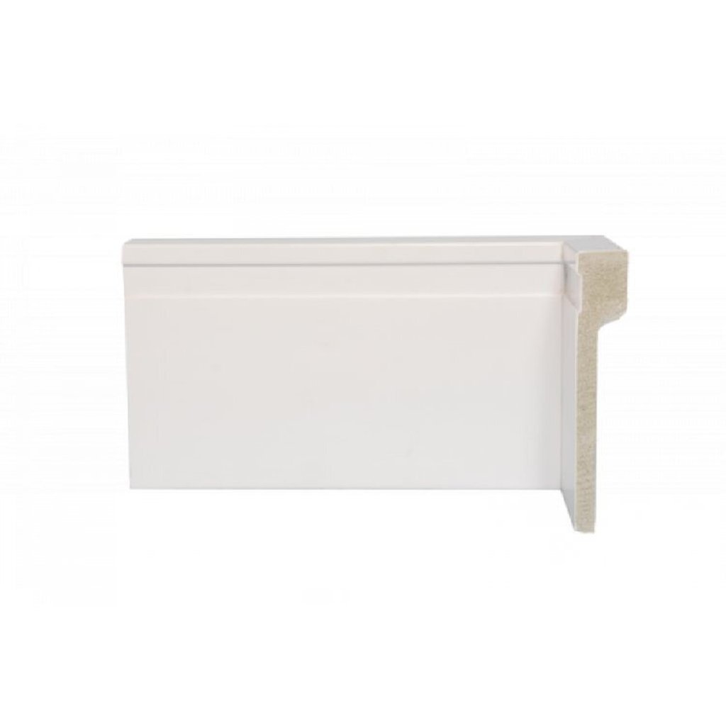 Kit 12m Linear Rodapé de Poliestireno Frisado 12CMX2,40m Branco Casa Grassi Branco Frisado