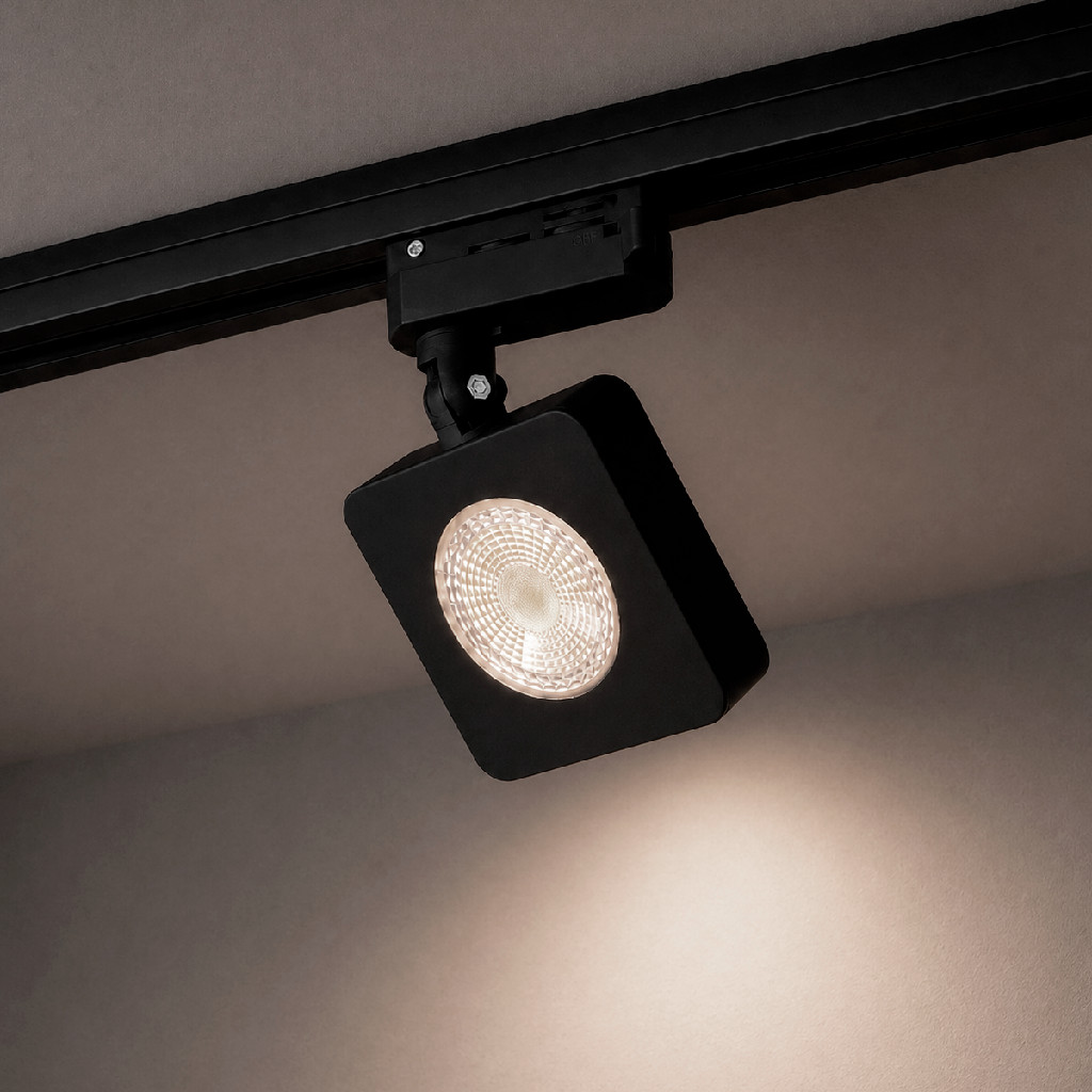 Spot Led Para Trilho Authentic Nobby 10w 4000k Branco Neutro 110v/220v Quadrado Preto Deluxe By Avant