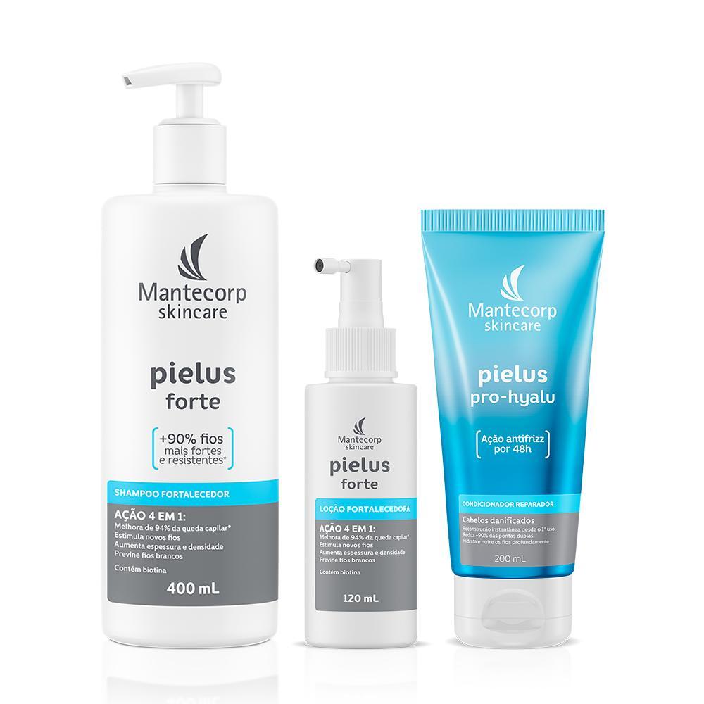 Kit Shampoo Pielus Forte 400mL + Loção Pielus Forte + Condicionador Pro Hyalu