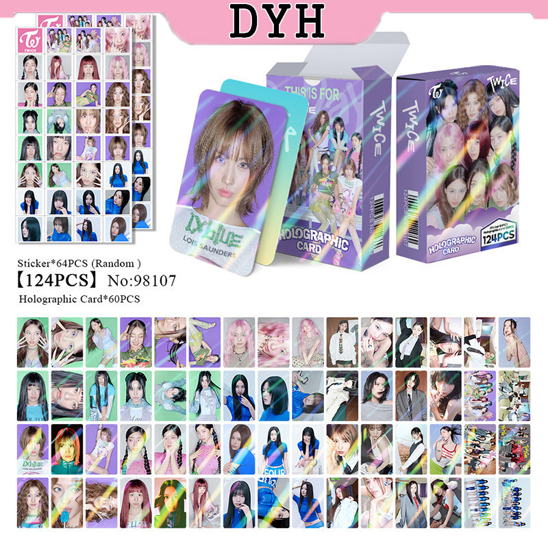 124 Pçs/Caixa TWICE Photocards THIS IS FOR Holographic LOMO Card Holográfico Nayeon Momo Adesivo CSUJ