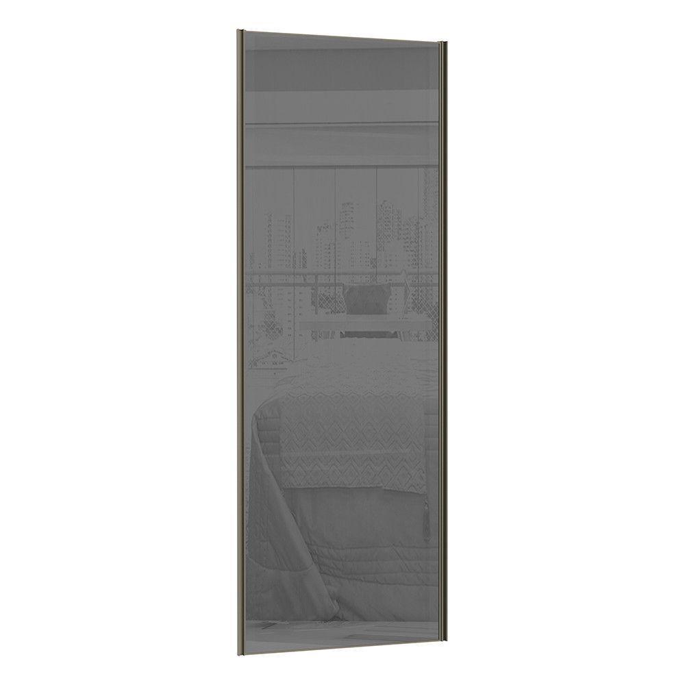 Porta De Correr 80cm Com Prata E Puxador Inox S/Kit Ferragem
