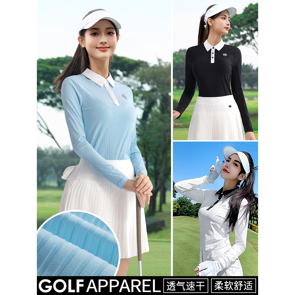 2026PGM Golf feminino topo verão manga comprida polo roupas femininas camiseta tênis saia feminina terno camisa
