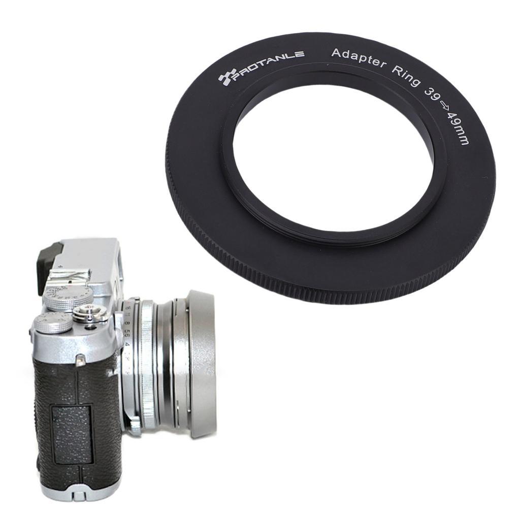 Adaptador De Lente De Câmera De 39 Mm A 49 Filtro De Liga De Alumínio Anel Intensificador Para Acessório Sem Espelho