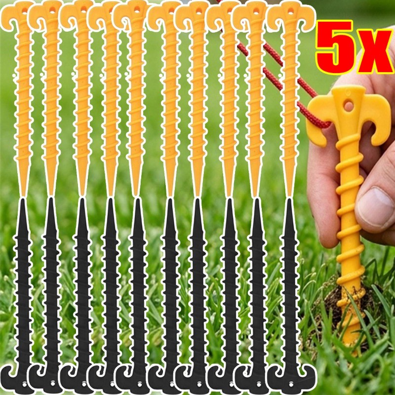 Estaca De Solo Em Espiral De Chifre De Ovelha De 4/5 Unidades-Barraca De Acampamento Para Caminhadas-Pinos De Fixação De