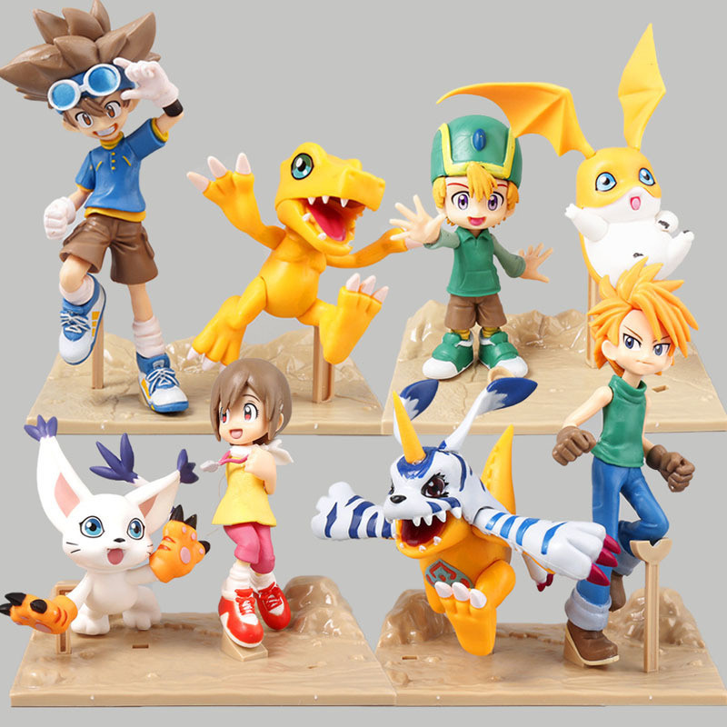 4 Estilos Digimon Aventura Tailmon Gomamon Patamon Gabumon Tentomon Palmon Piyomon Agumon Anime Modelo Brinquedo Boneca