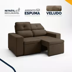 Sofá Retrátil e Reclinável 2 Lugares Espuma Fibra Siliconada Londrina 160cm