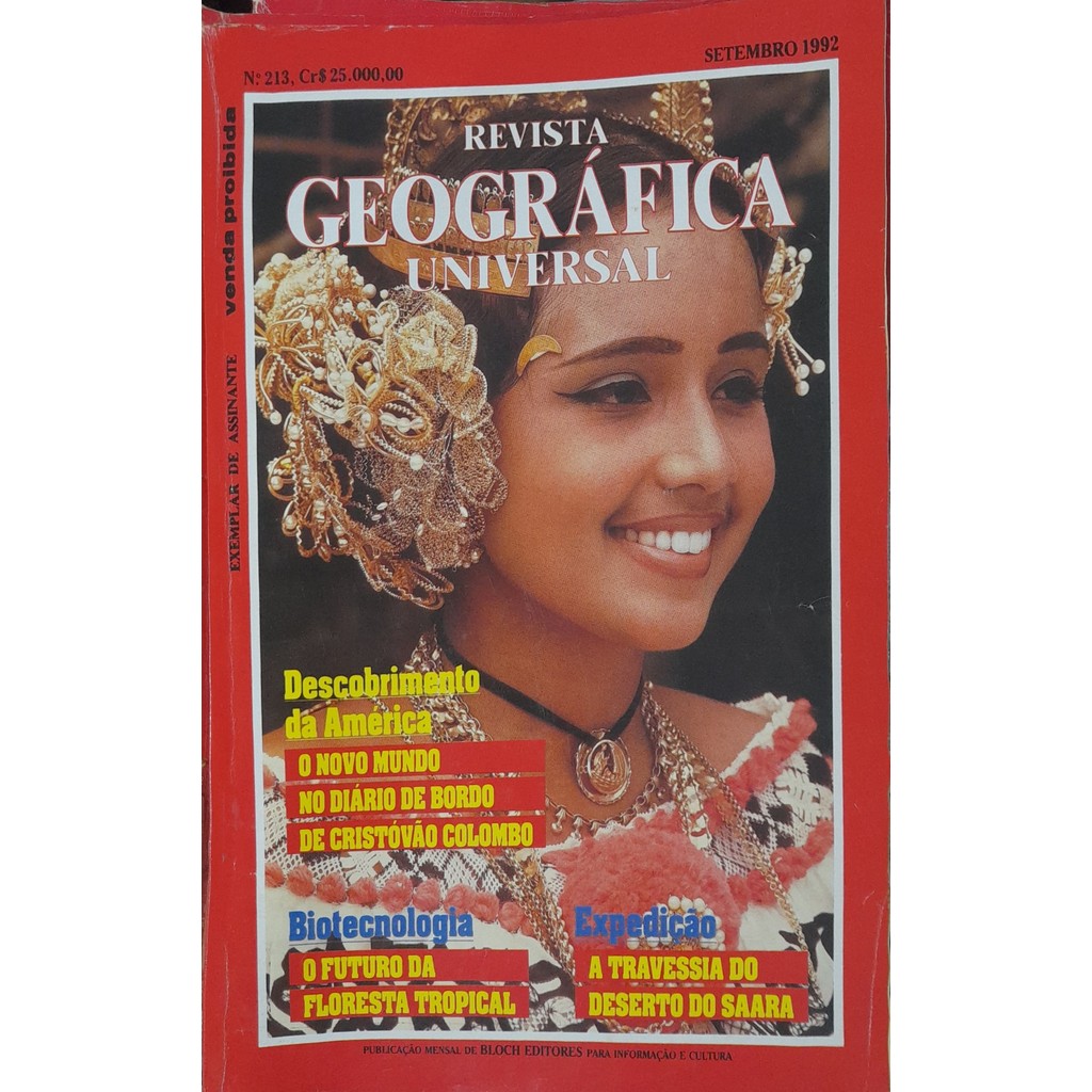 Revista Geográfica Universal nº 213 Setembro 1992 de Bloch 7999411