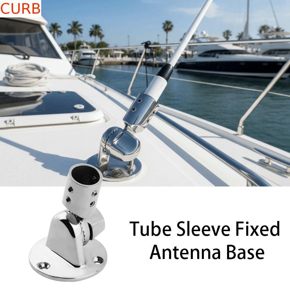 Base De Antena CURB , VHF De Aço Inoxidável 316 De 7/8 Polegadas , Convés Catraca Redonda De 25 Mm