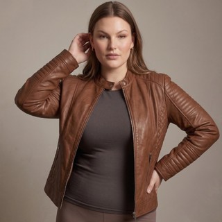 Jaqueta Casaco Plus Size Couro Fake Courino Frio Feminina Moda Blogueira Inverno Estilosa