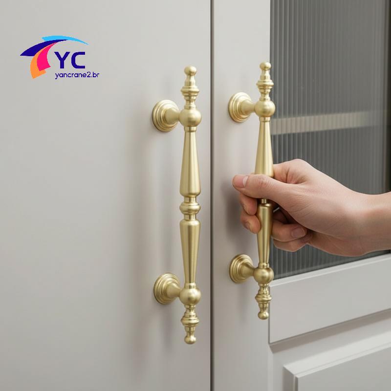 YCBR Puxador De Porta Estilo Francês Vintage De Furo Único Para Móveis De Guarda-Roupa Antigos .