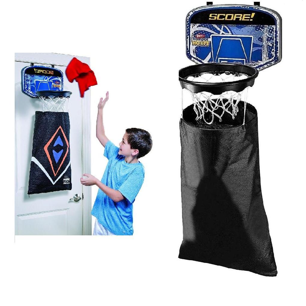 CESTO ROUPA SUJA DE PORTA INFANTIL SUSPENSO TABELA DE BASQUETE ARO ARARA 2 EM 1 ORGANIZADOR LAVANDERIA HAMPER HOOPS