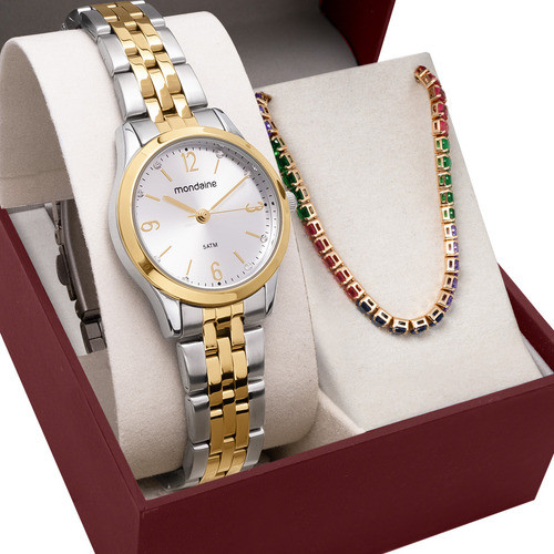 Kit Relógio Mondaine Feminino Com Pulseira 32720LPMKBE3K2 em Oferta na Shopee