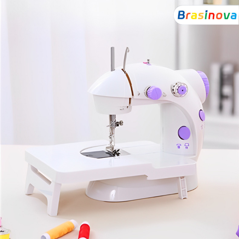 Máquina de costura portátil com pedais, tablets, tablets e Bivolt (110V/220V) em Oferta na Shopee