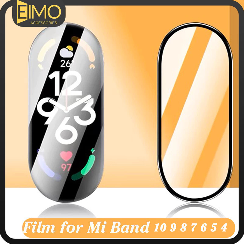 Película Hydrogel TPU Soft / 3D Com Vidro Para Relógio Smartwatch Mi Band 10 9 8 /Xiaomi Miband 7 6 5 4 Acessórios