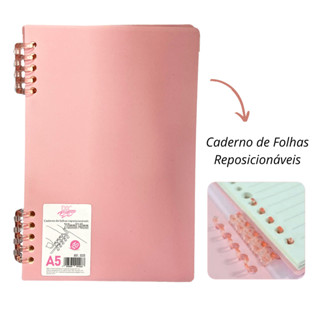 Caderno de Folhas Reposicionáveis A5 Breeze Rosa 60 fls - DAC em Oferta na Shopee