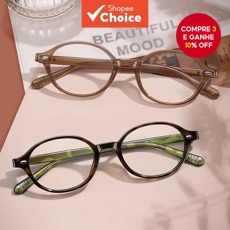 Óculos Ovais Retro Coreanos para Mulheres – Óculos Antimetróficos Fashionáveis de Pequena Armação em Oferta na Shopee