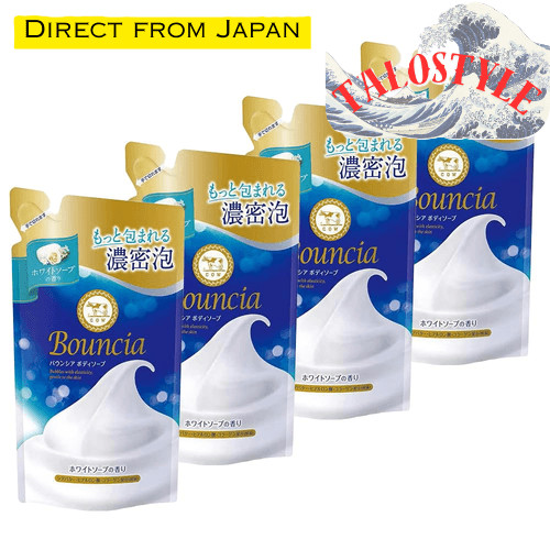 【Entrega do Japão】Conjunto de 4 refis de sabonete líquido Bouncia da Cow Brand (Kyoshinsha) com fragrância de sabonete