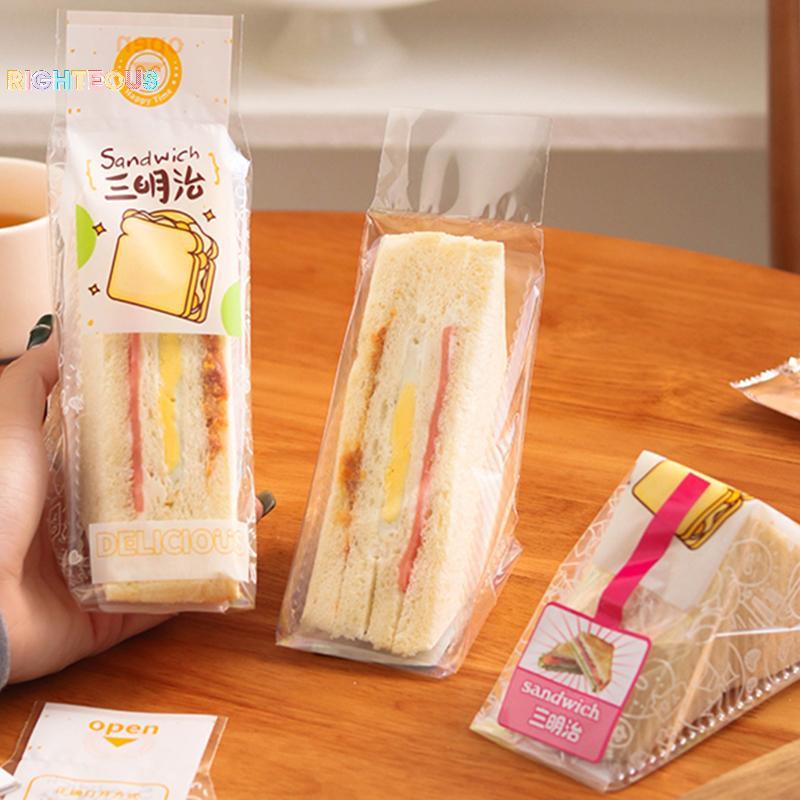 Rightrous 100 Pçs Sanduíche Embalagem De Plástico Transparente Triângulo Sacos Para Pão Butty Festa De Aniversário Decor em Oferta na Shopee