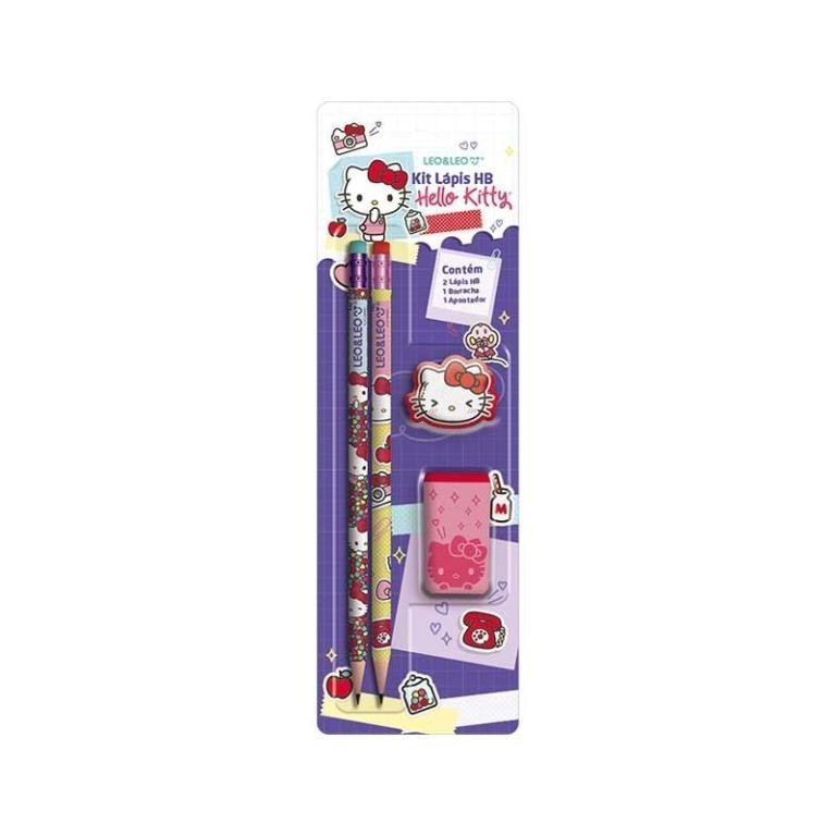 KIT LAPIS HB HELLO KITTY 2 LAPIS/APONTADOR/BORRACHA LEOELEO em Oferta na Shopee