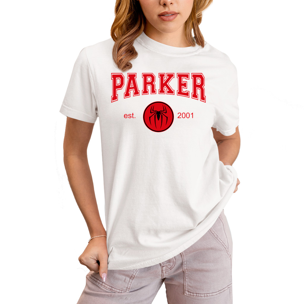 Camiseta Algodão Unissex The Amazing Spider Man Peter Parker Est 2001 T-Shirt Feminino