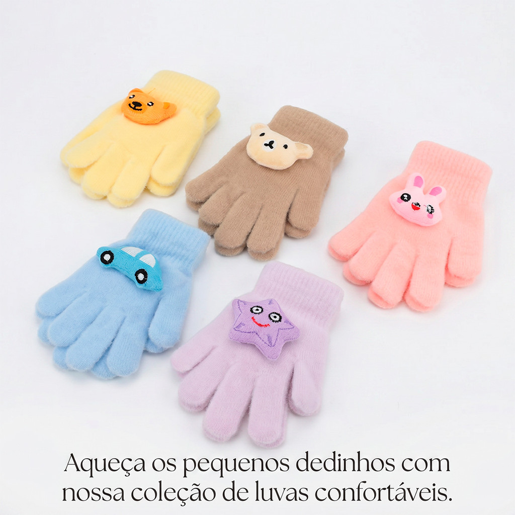 Luva Infantil PelúCia Com Bichinho Touch Screen