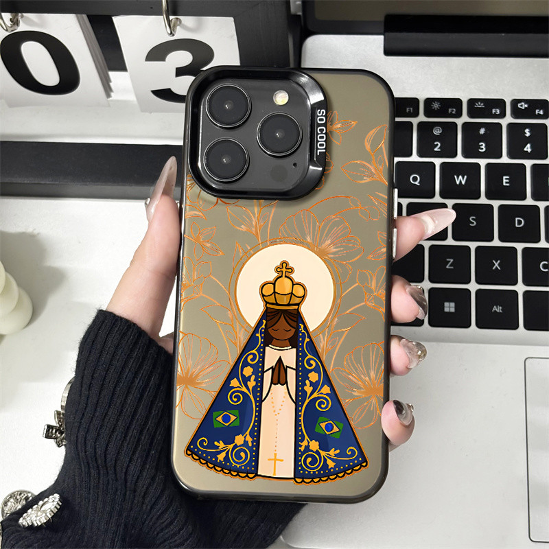 Capinha anti impacto de Nossa Senhora Aparecida para iPhone x xr xs max 14 11 12 13 15 16 pro max 12 pro capa Protetora