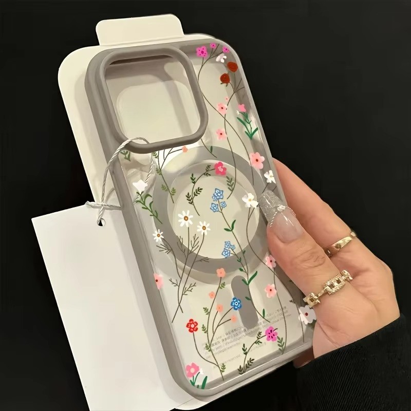Tela Cheia Padrão Floral Magnético Caso De Telefone Para Samsung S26 Ultra S25 Plus S24 S23 FE A17 A37 A57 A56 A55 A54 5