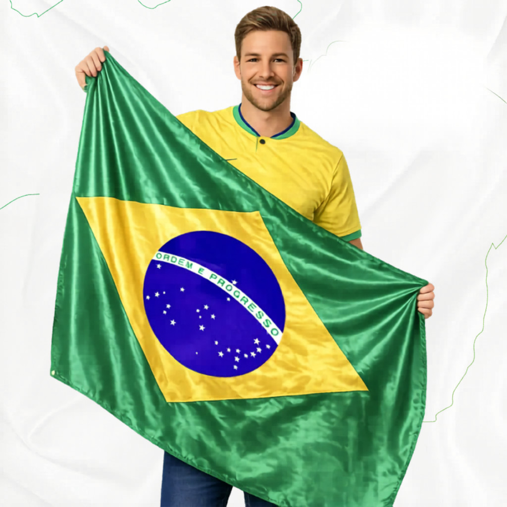 Bandeira Do Brasil Grande Oficial P/ Mastro 1,50 X 90 Cm
