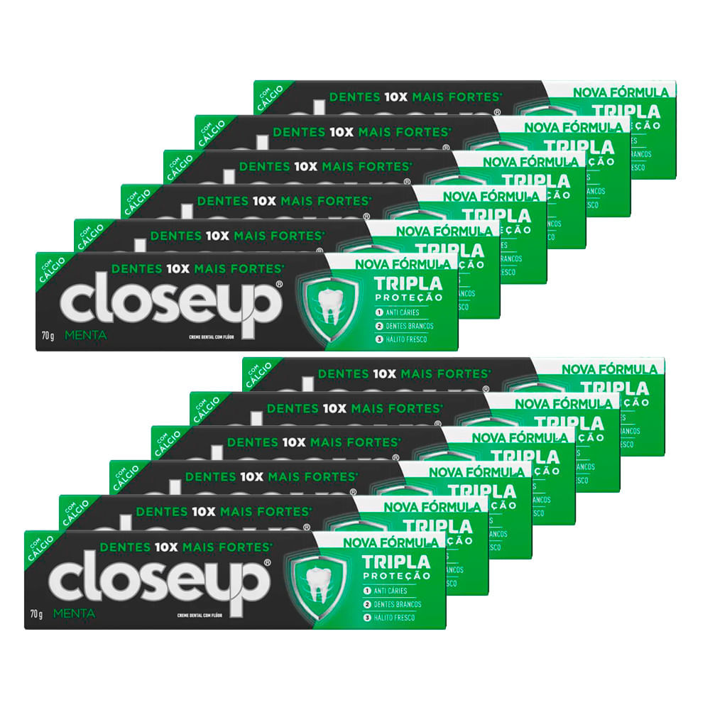 Kit Creme Dental Close Up Triple Menta 70g - 12 Unidades
