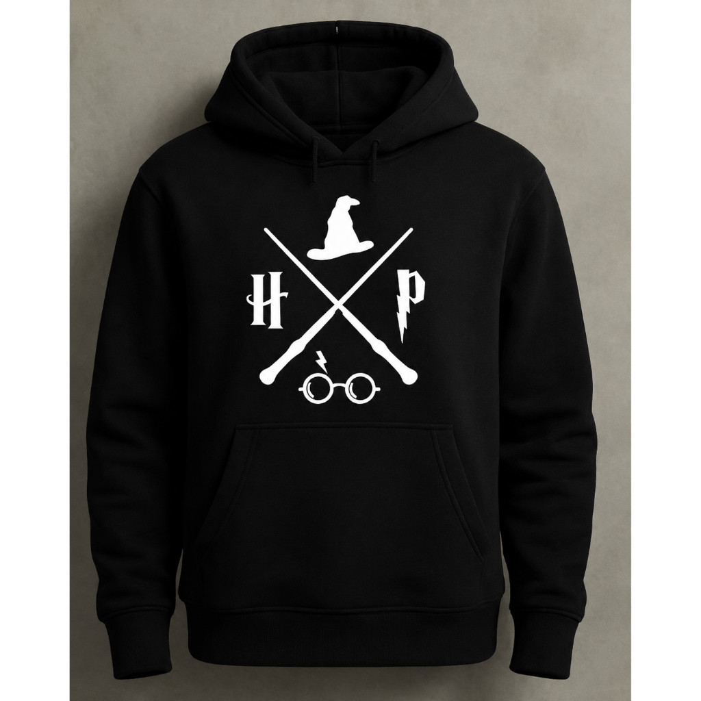 Blusa de Frio Moletom Grosso Flanelado Estampado Harry Potter Estilo Abrigo Canguru Unissex