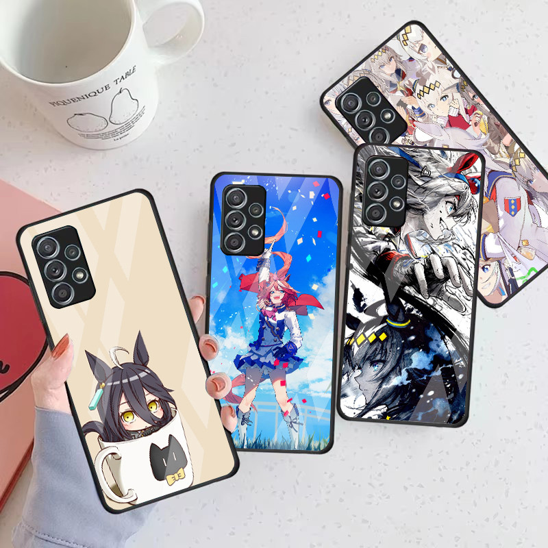 uma musume 11 Capa De Telefone De Vidro Para Samsung Galaxy A16 A15 A25 A35 A55 A53 A54 A34 A14 A32 A52 4G 5G A56 A54