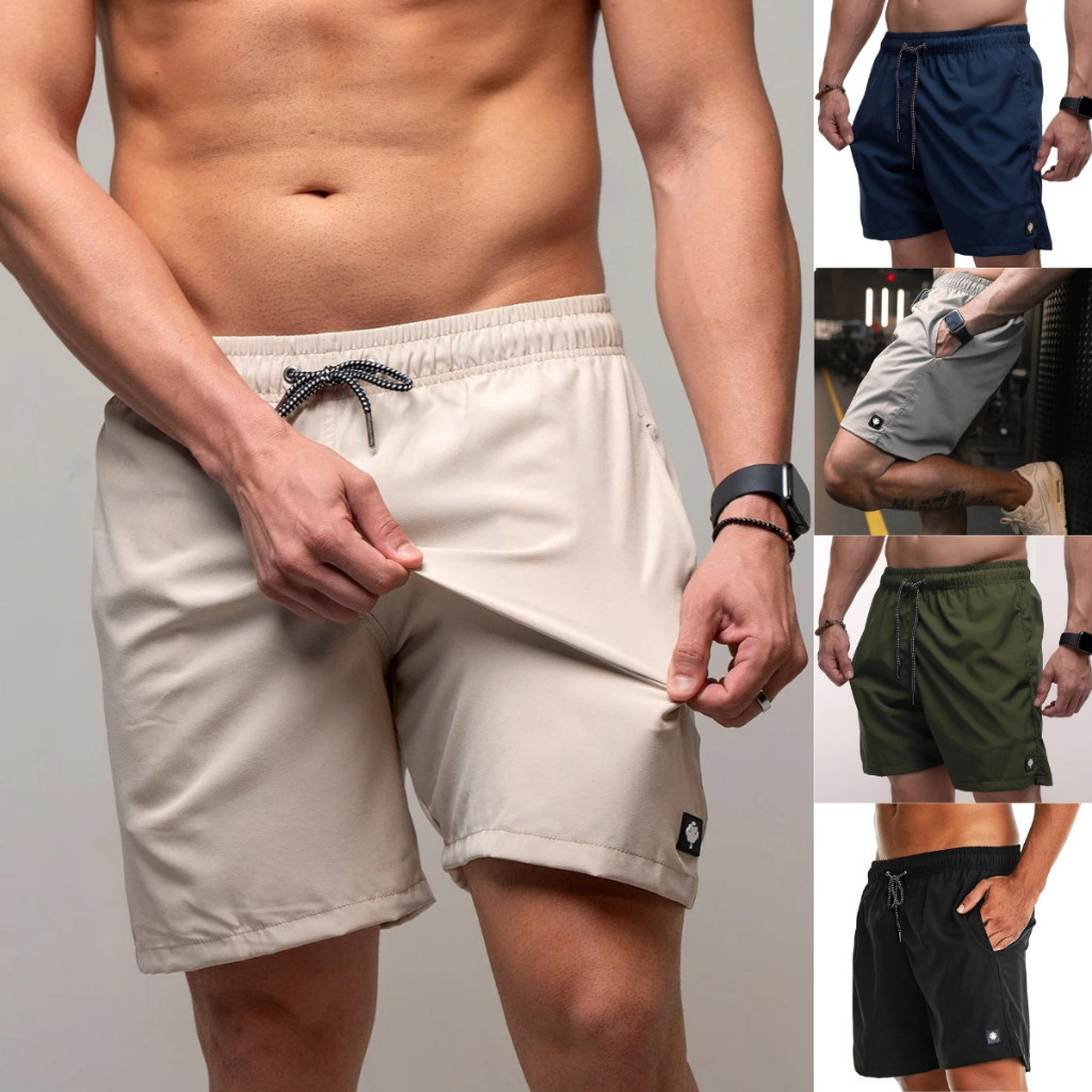 Short Masculino Bermuda Microfibra Tactel Elastano Academia Treino Praia confortavel casual dia dia